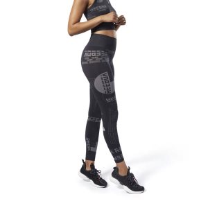 Legginsy Damskie Reebok Meet You There Seamless Czarne PL 27IPOLZ